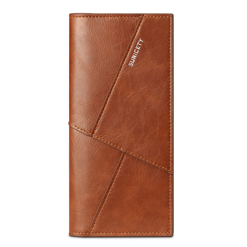 SUNICETY RFID Blocking PU Leather Ultra-thin Bi-fold Men Long Wallet Cards Cash Holder Bag SUNICETY RFID Blocking PU Leather Ultra-thin Bi-fold Men Long Wallet Cards Cash Holder Bag